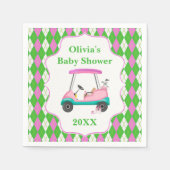 Eleganter Golf Cart für Babydusche Serviette (Vorderseite)