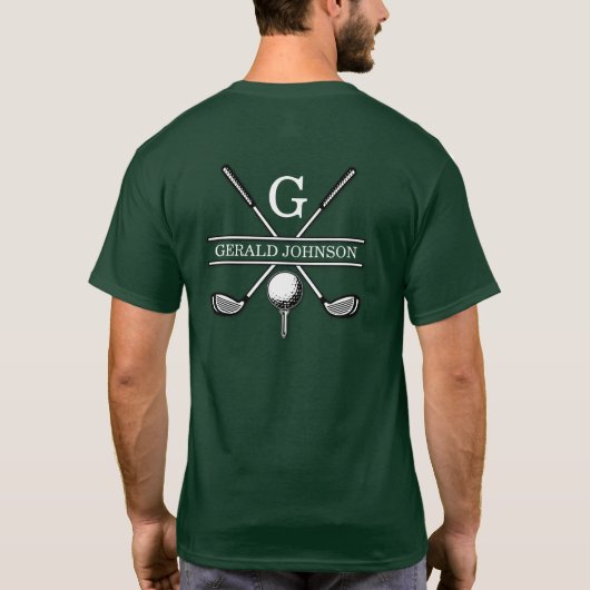 Eleganter Golf Monogram Design T - Shirt (Rückseite)