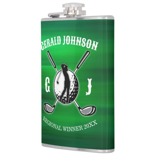 Eleganter Golf Monogram Design Vinyl Wrapped Flask Flachmann (Links)