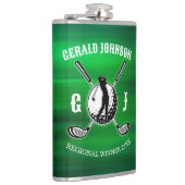 Eleganter Golf Monogram Design Vinyl Wrapped Flask Flachmann (Rechts)