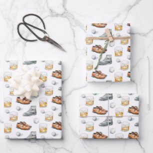 Eleganter Golfer Geschenkpapier Set