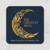 Eleganter Golflorengarten Crescent Moon Quadratische Visitenkarte (Vorderseite)