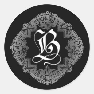 Eleganter Goth Anfangsbuchstabe B Aufkleber
