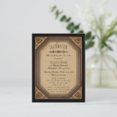 Eleganter Gothic Deko Frame Cornices Wedding Info Begleitkarte (Stehend Vorderseite)