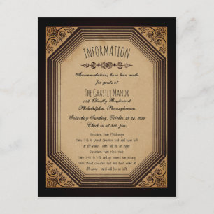 Eleganter Gothic Deko Frame Cornices Wedding Info Begleitkarte