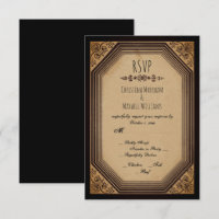 Eleganter Gothic Deko Frame Cornices Wedding RSVP 
