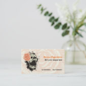 Eleganter Gothic-Grunge-Schädel & Orange-Rose Visitenkarte (Stehend Vorderseite)