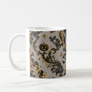 Eleganter Gothic Halloween-Damask-Becher  Kaffeetasse