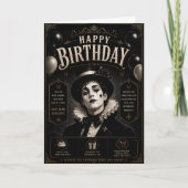 Eleganter Gothic Pierrot Geburtstag Karte (Vorderseite)