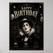 Eleganter Gothic Pierrot Geburtstag Poster (Vorne)