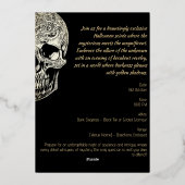 Eleganter Gothic Skull Halloween-Party Foil Folieneinladung (Rückseite)