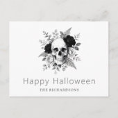 Eleganter Gothic Skull Halloween Postkarte (Vorderseite)