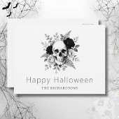 Eleganter Gothic Skull Halloween Postkarte