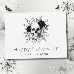 Eleganter Gothic Skull Halloween Postkarte