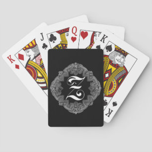 Eleganter gothischer Anfangsbuchstabe Z Spielkarten