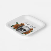 Eleganter Gothischer Floraler Totenkopf-Süßes-oder Pappteller (Gewinkelt)