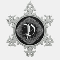 Eleganter gothischer Initialschneeflockenanhänger