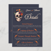 Eleganter gotischer 3D-Floral Skull QR-Code Begleitkarte (Vorne/Hinten)