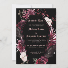 Eleganter Gotischer Blumencoffin Save The Date