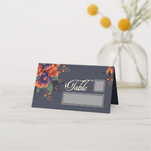 Eleganter gotischer Blumenschmuck Tisch- und Namen Platzkarte