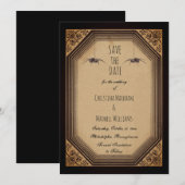 Eleganter gotischer Deko-Rahmen-Geflechte Save the Date (Vorne/Hinten)