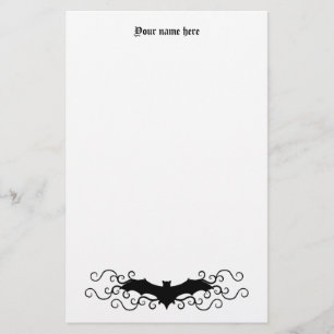 Eleganter gotischer Halloweenschläger und -Wirbel Briefpapier