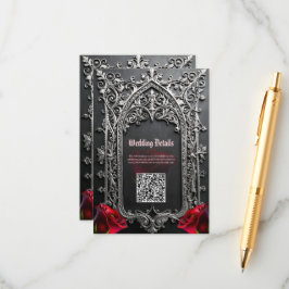 Eleganter gotischer Hochzeitsrosenrahmen Begleitkarte