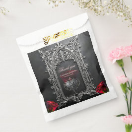Eleganter gotischer Hochzeitsrosenrahmen Geschenktütchen