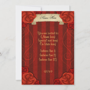 Eleganter gotischer rote Rose jedem Anlass Einladung