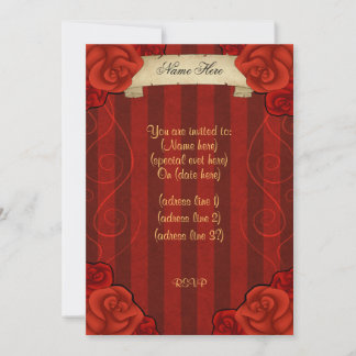 Eleganter gotischer rote Rose jedem Anlass Einladung