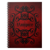 Eleganter gotischer Vampirdamast, rot und schwarz Notizblock (Vorderseite)