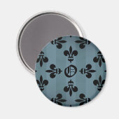 Eleganter gotischer viktorianischer Fleur de lys m Magnet (Vorderseite/Rückseite)