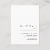 Eleganter Gown Bridal Dress Boutique Hochzeitsplan Visitenkarte (Rückseite)