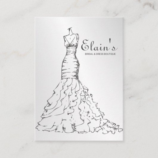 Eleganter Gown Bridal Dress Boutique Hochzeitsplan Visitenkarte (Vorderseite)