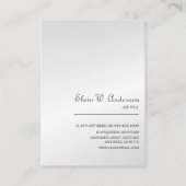 Eleganter Gown Bridal Dress Boutique Hochzeitsplan Visitenkarte (Rückseite)