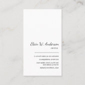 Eleganter Gown Bridal Dress Boutique Hochzeitsplan Visitenkarte (Rückseite)