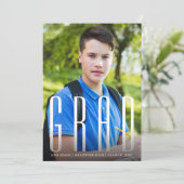 Eleganter GRAD Typografie Multi-Foto-Abschluss Einladung (Stehend Vorderseite)