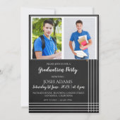 Eleganter GRAD Typografie Multi-Foto-Abschluss Einladung (Rückseite)