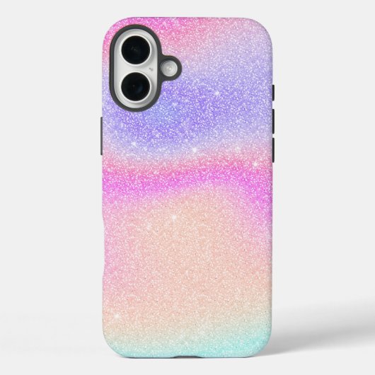 Eleganter Gradient Glitzer Swirl Holographic Case-Mate iPhone Hülle (Rückseite)