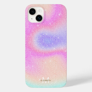 Eleganter Gradient Glitzer Swirl Holographic Case-Mate iPhone 14 Plus Hülle