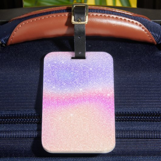 Eleganter Gradient Glitzer Swirl Holographic Gepäckanhänger (Vorderseite Insitu 2)