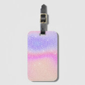 Eleganter Gradient Glitzer Swirl Holographic Gepäckanhänger (Vorderseite Vertikal)