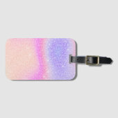 Eleganter Gradient Glitzer Swirl Holographic Gepäckanhänger (Vorderseite (Horizontal))