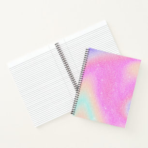 Eleganter Gradient Glitzer Swirl Holographic Notizblock