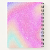 Eleganter Gradient Glitzer Swirl Holographic Notizblock (Rückseite)