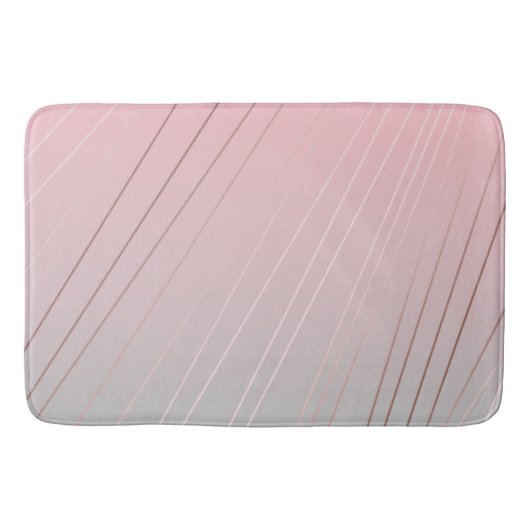 Eleganter Gradient rosa Graumuster Rose Gold Badematte (Vorderseite)