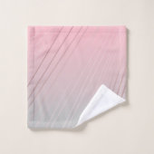 Eleganter Gradient rosa Graumuster Rose Gold Badhandtuch Set (Waschlappen)
