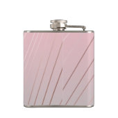 Eleganter Gradient rosa Graumuster Rose Gold Flachmann (Rückseite)