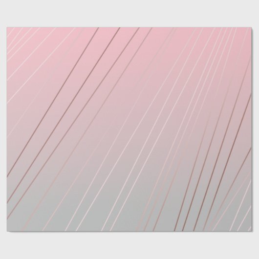 Eleganter Gradient rosa Graumuster Rose Gold Geschenkpapier (Flach)