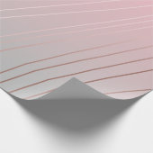 Eleganter Gradient rosa Graumuster Rose Gold Geschenkpapier (Ecke)